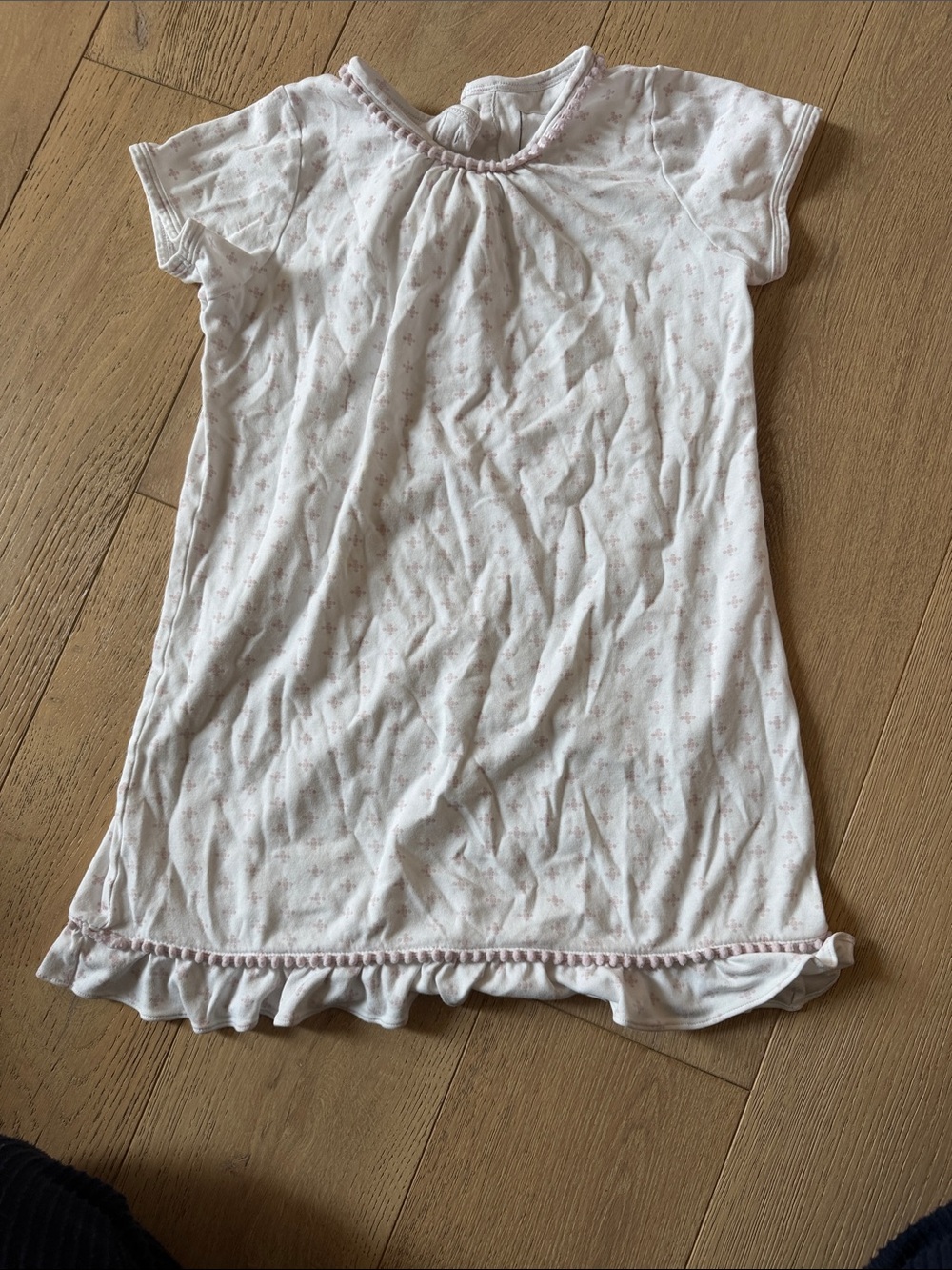 Lila and Hayes Girls White Nightgown with Pink Trim